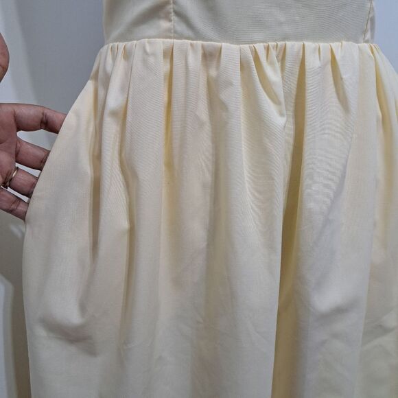 Rihoas Square Neck Criss Cross Back Sleeveless Midi Dress Light Yellow Small NWT - Picture 11 of 14